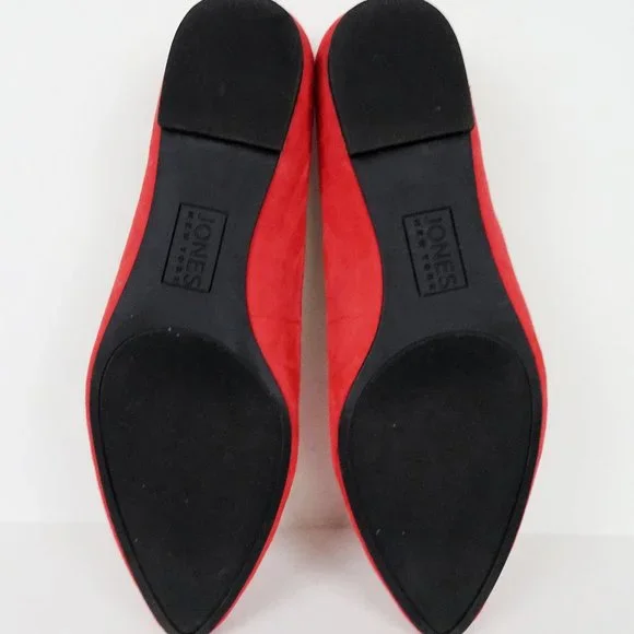 Jones New York Red Suede Leather Shoes Flats Loafers Moccasins 9.5 Sami Tassels - Picture 7 of 7